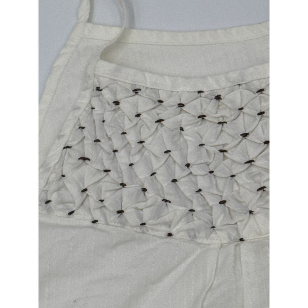Pepe Jeans Womens Tank Top Alie White Embroidered Size XL Shoulder Ties Read - Picture 2 of 11
